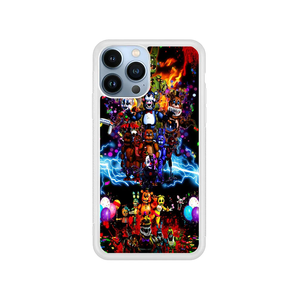 Five Nights at Freddy's Party iPhone 13 Pro Max Case-Rubber / White (2D Case)-Xtracase