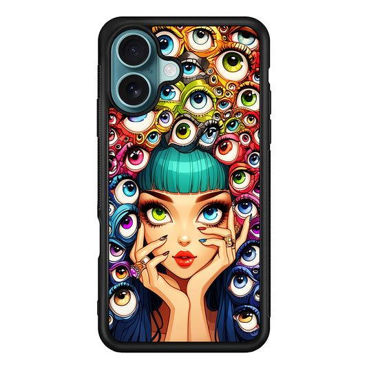 Flamboyant Girl with Many Eyes iPhone 16 Case - Xtracase