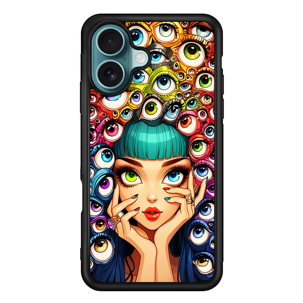 Flamboyant Girl with Many Eyes iPhone 16 Plus Case - Xtracase