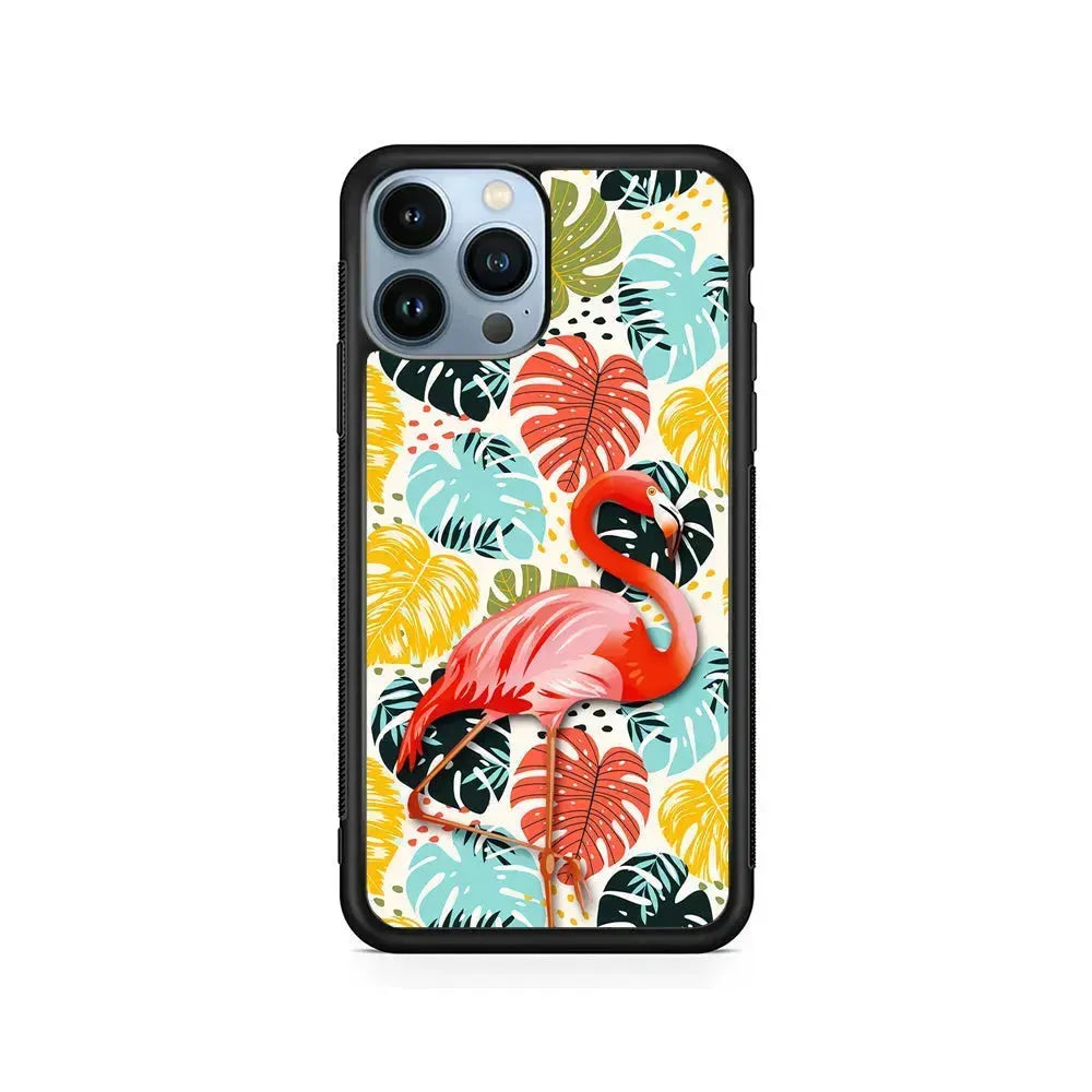 Flamingo Stand in Beauty iPhone 15 Pro Max Case-Rubber / Black (2D Case)-Xtracase