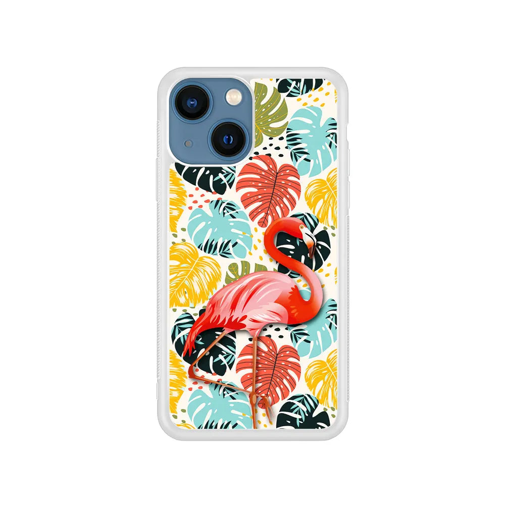 Flamingo Stand in Beauty iPhone 15 Case-Rubber / White (2D Case)-Xtracase