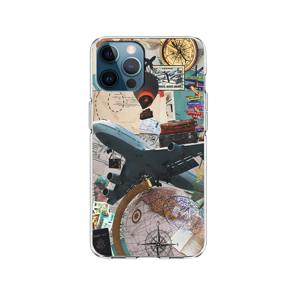 Flight Travel Vacation iPhone 13 Pro Case-Clear Soft Case-Xtracase
