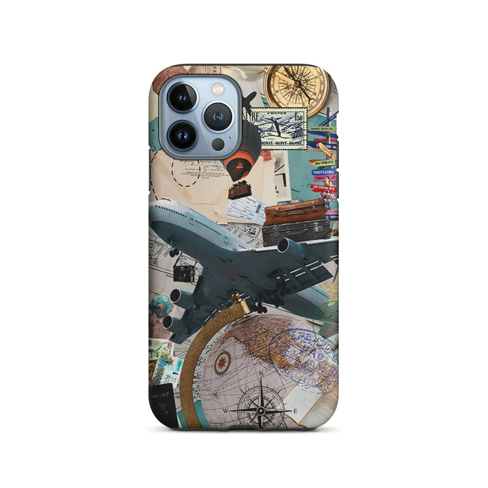 Flight Travel Vacation iPhone 13 Pro Case-2 in 1 Tough Case-Xtracase