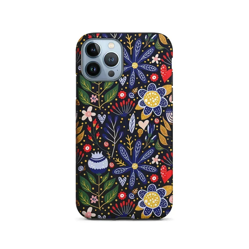 Flowers on a Dark Aesthetic iPhone 15 Pro Max Case-2 in 1 Tough Case-Xtracase