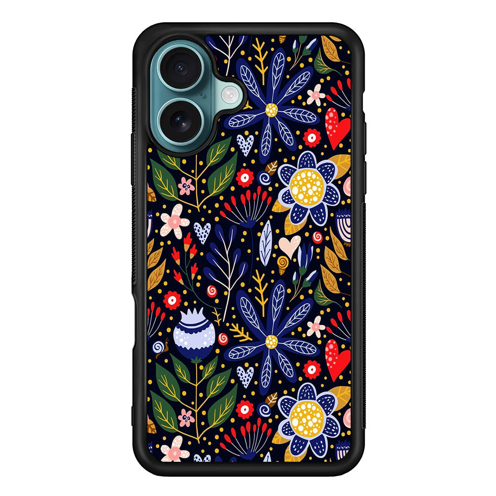 Flowers on a Dark Aesthetic iPhone 16 Plus Case - Xtracase