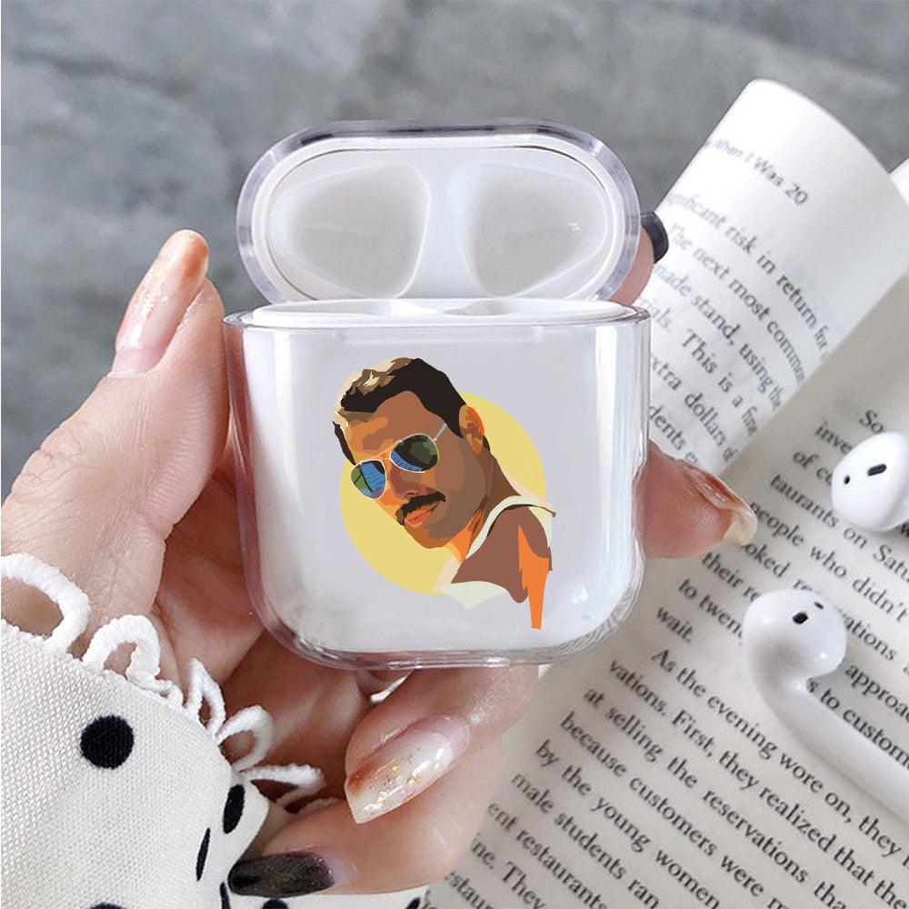 Freddie Mercury Pop Art Apple Airpods Clear Case-Xtracase