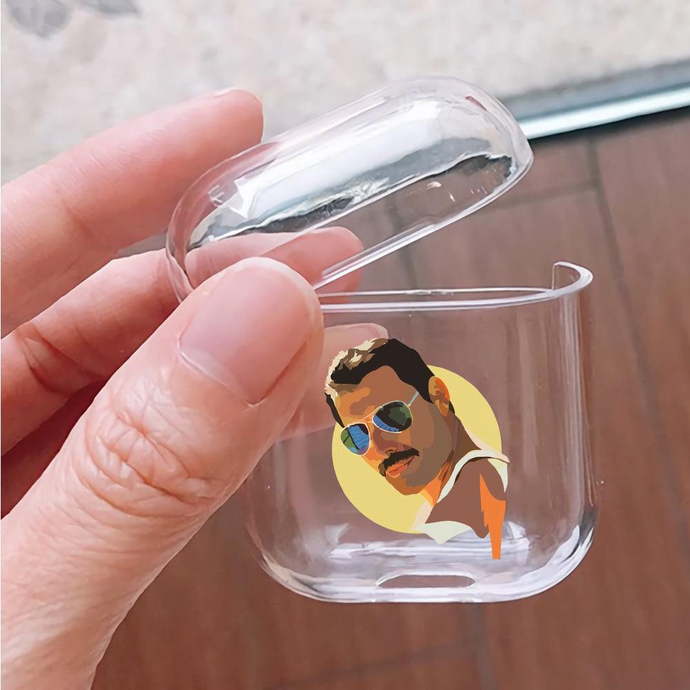Freddie Mercury Pop Art Apple Airpods Clear Case-Xtracase