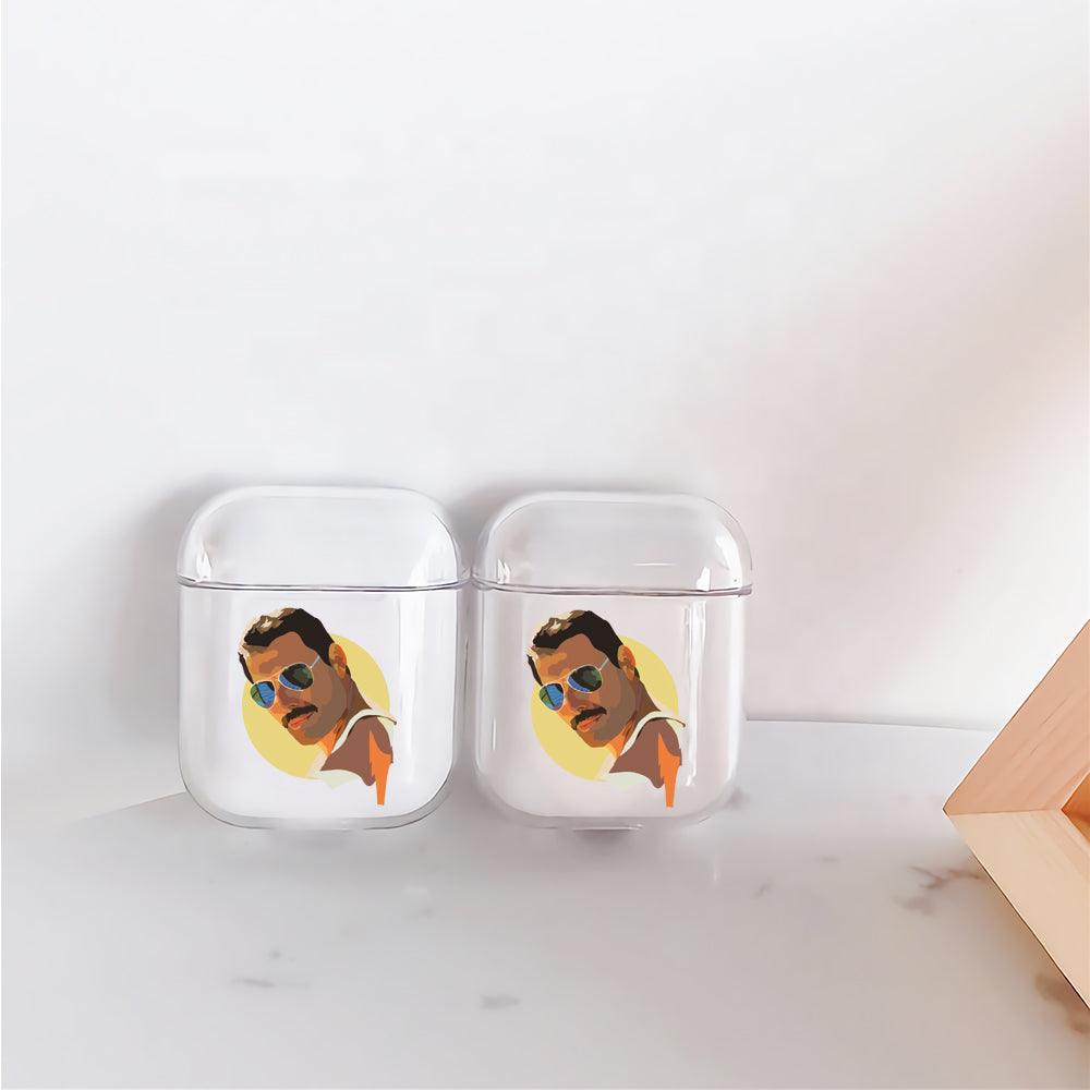 Freddie Mercury Pop Art Apple Airpods Clear Case-Xtracase