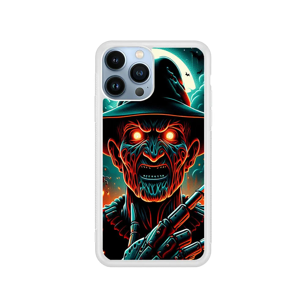 Freddy Krueger Horror Movie iPhone 13 Pro Case-Rubber / White (2D Case)-Xtracase