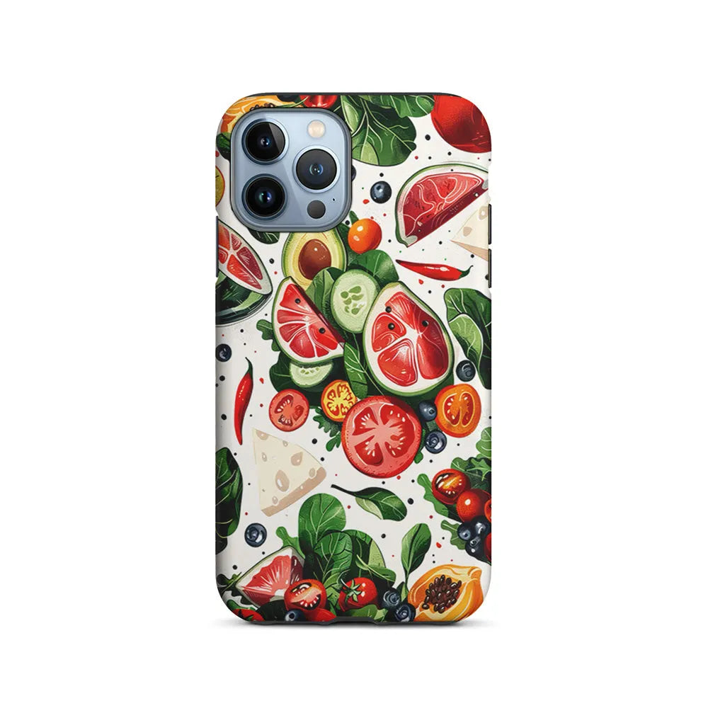 Fresh Organic Fruits and Vegetables iPhone 13 Pro Case-2 in 1 Tough Case-Xtracase
