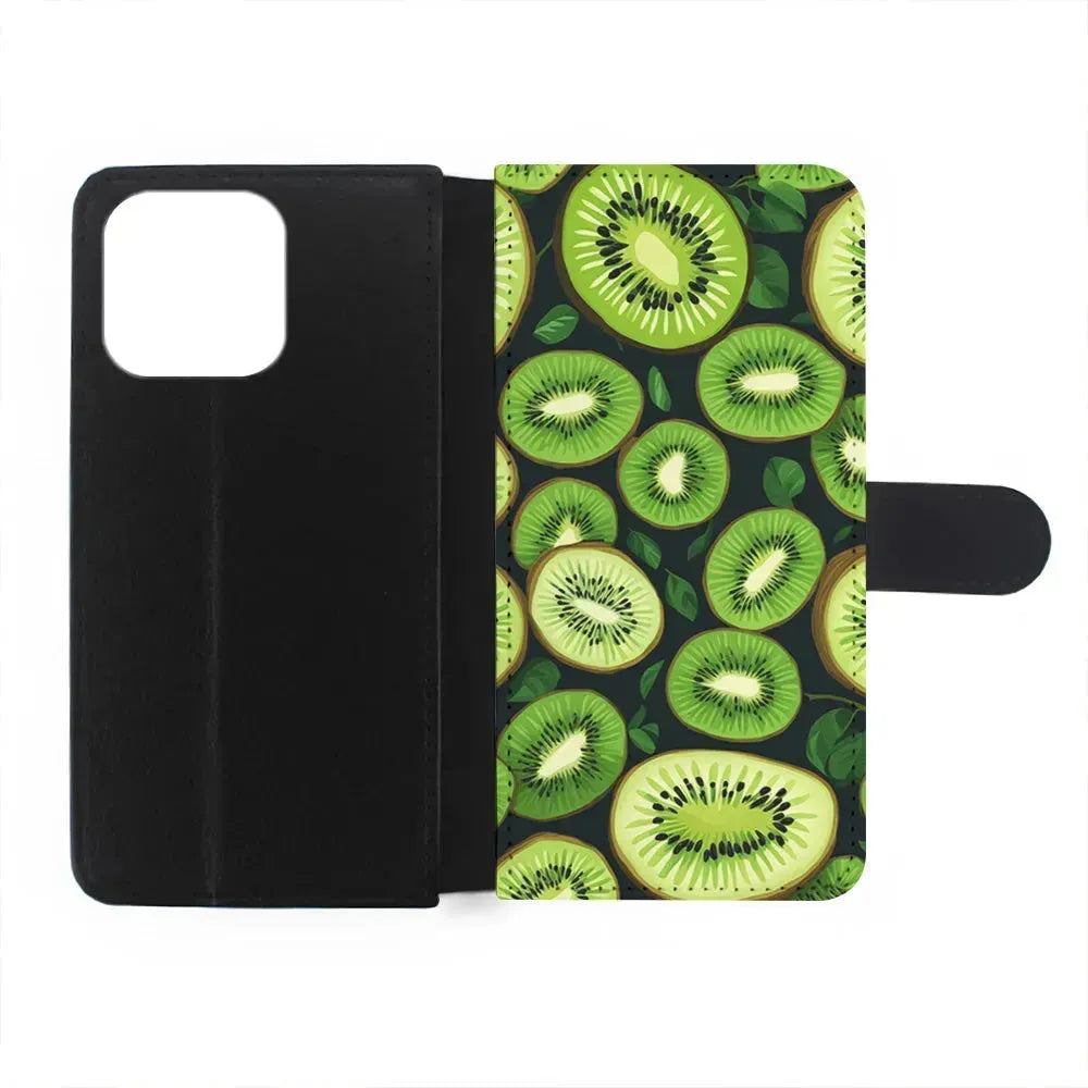 Fresh Organic Kiwi Fruit iPhone 15 Pro Max Case-Flip Wallet Case-Xtracase