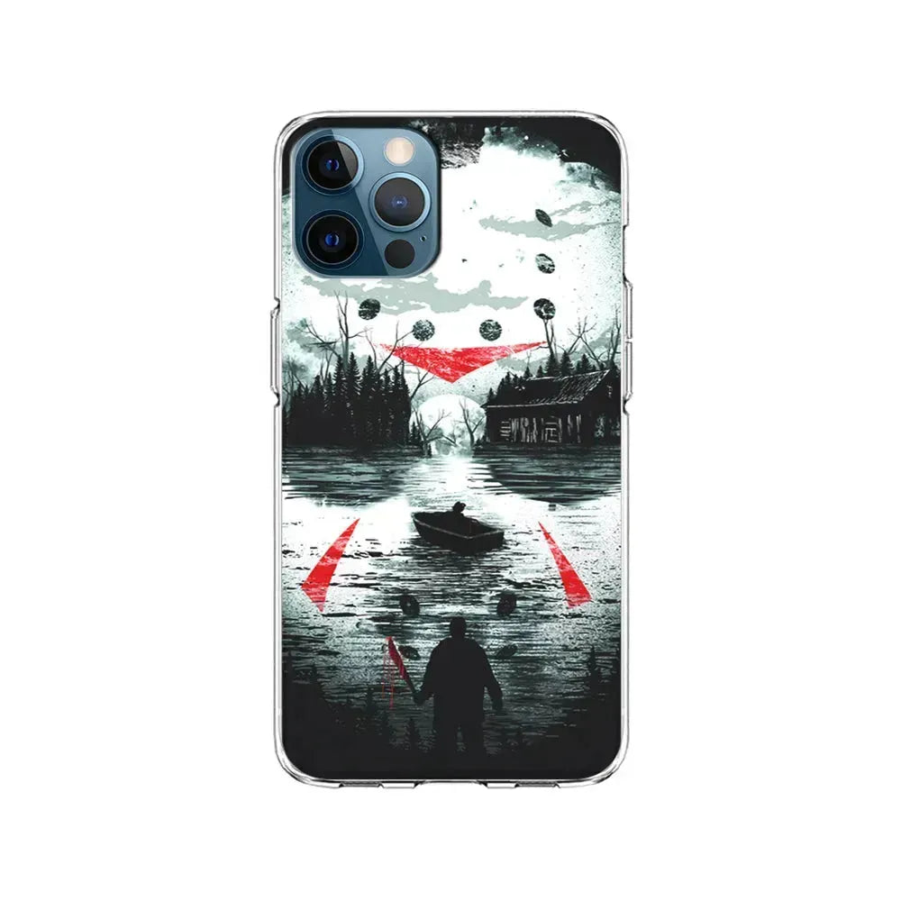 Friday the 13th Silhouette Mask iPhone 15 Pro Max Case-Clear Soft Case-Xtracase