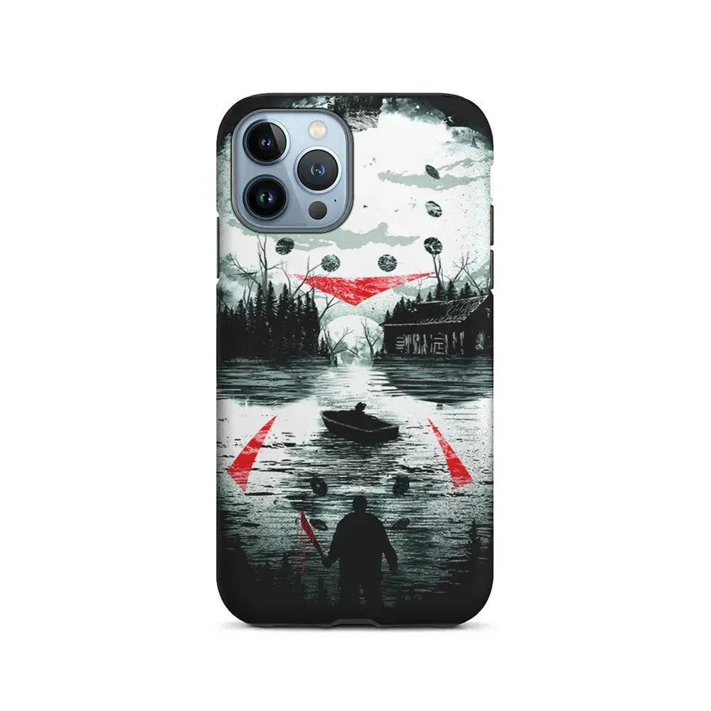 Friday the 13th Silhouette Mask iPhone 15 Pro Max Case-2 in 1 Tough Case-Xtracase