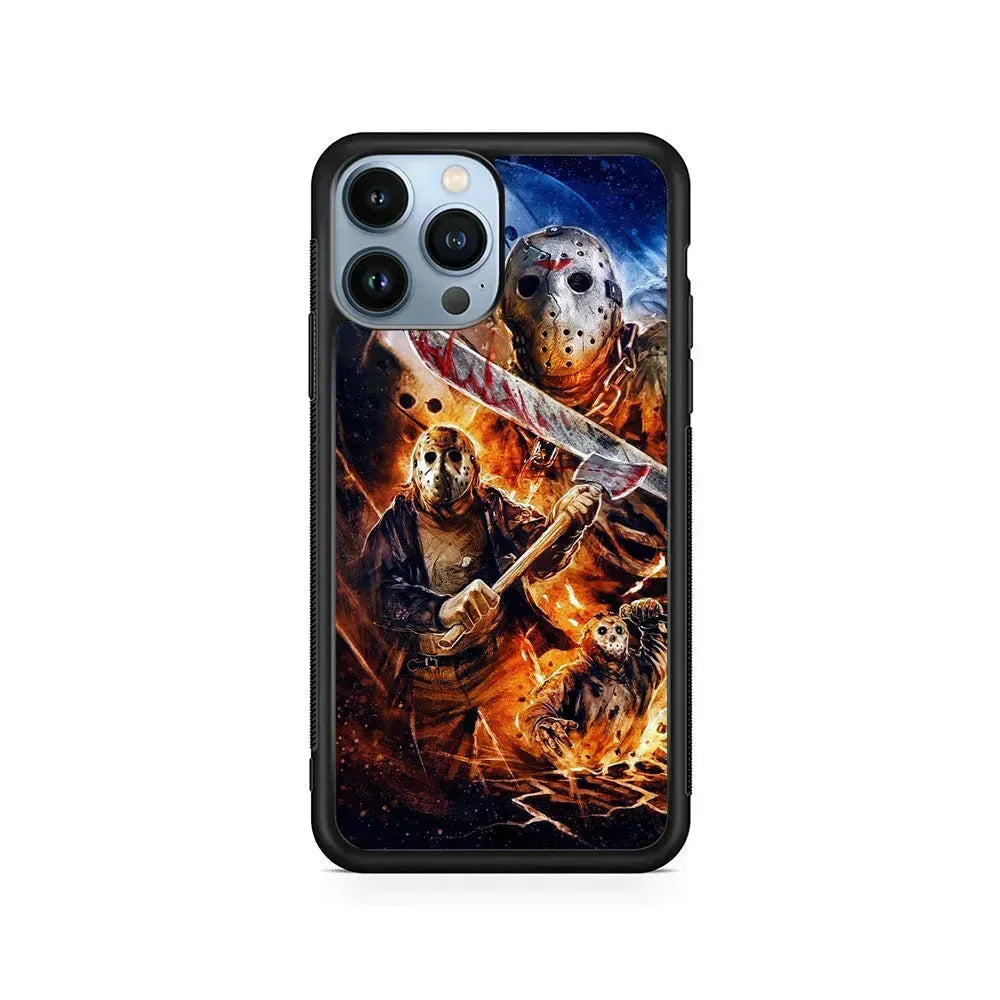 Friday the 13th Terror iPhone 15 Pro Max Case-Rubber / Black (2D Case)-Xtracase