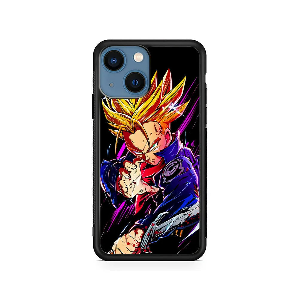 Future Trunks Dragon Ball Z iPhone 15 Plus Case-Rubber / Black (2D Case)-Xtracase