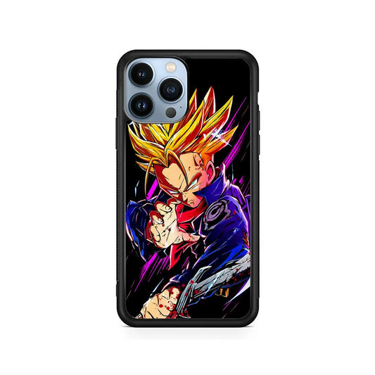 Future Trunks Dragon Ball Z iPhone 13 Pro Case-Rubber / Black (2D Case)-Xtracase