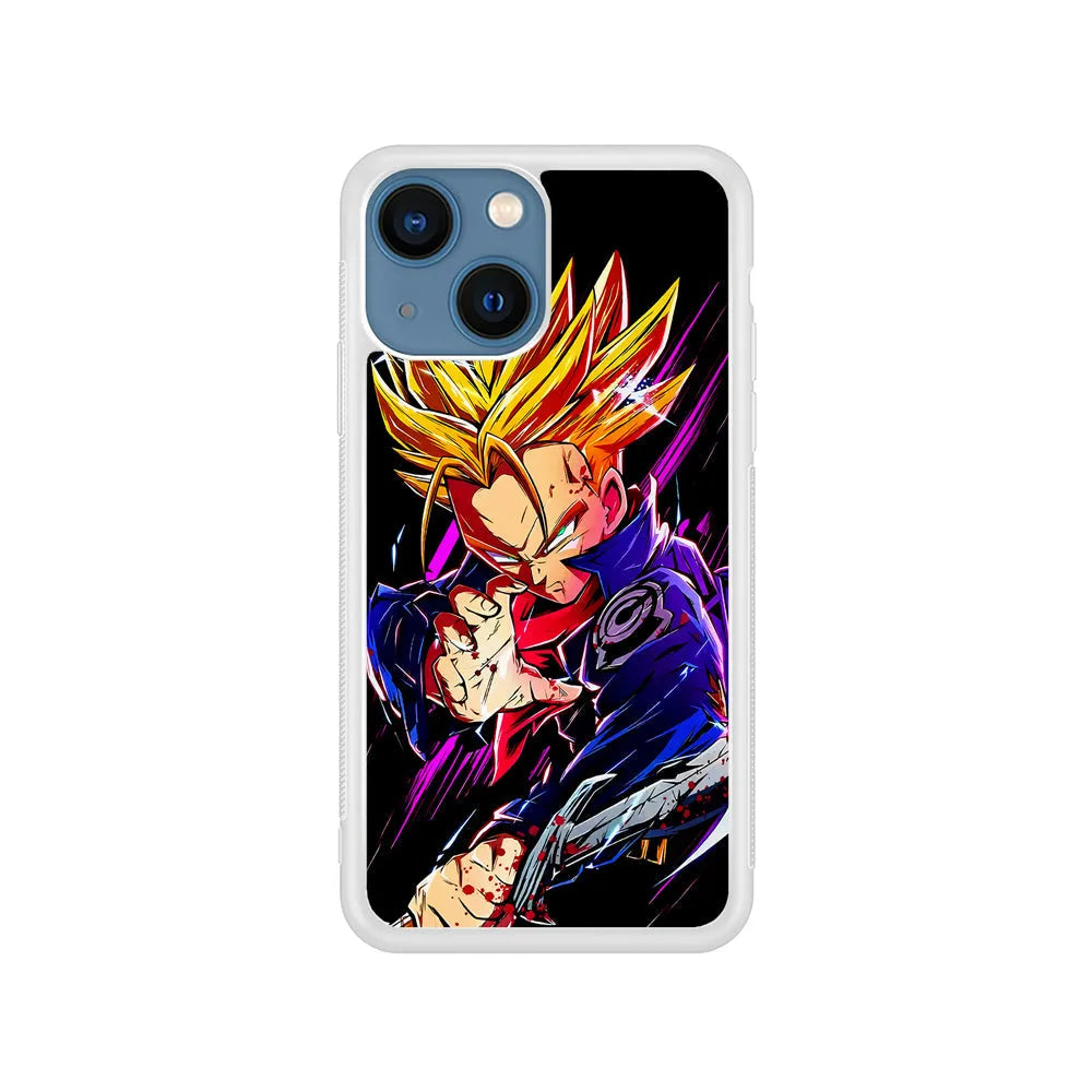 Future Trunks Dragon Ball Z iPhone 15 Plus Case-Rubber / White (2D Case)-Xtracase