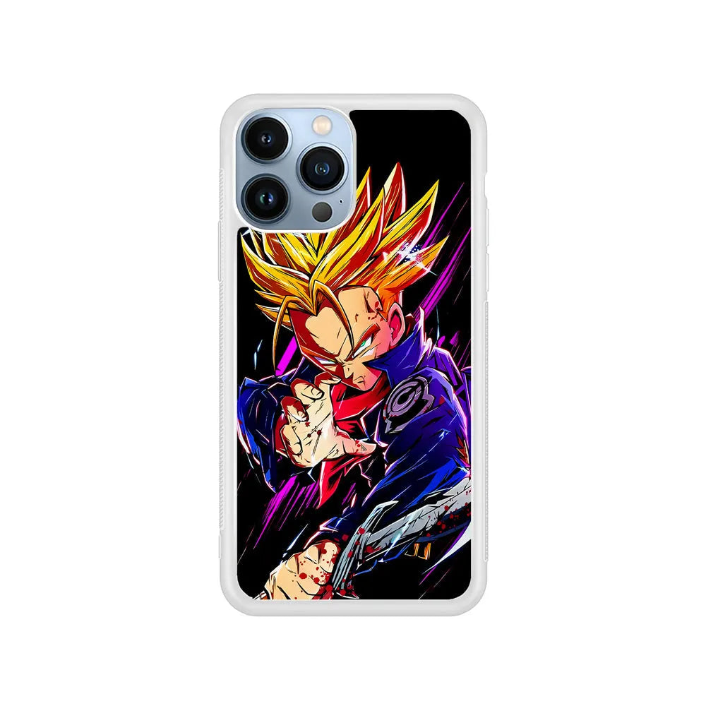Future Trunks Dragon Ball Z iPhone 13 Pro Case-Rubber / White (2D Case)-Xtracase