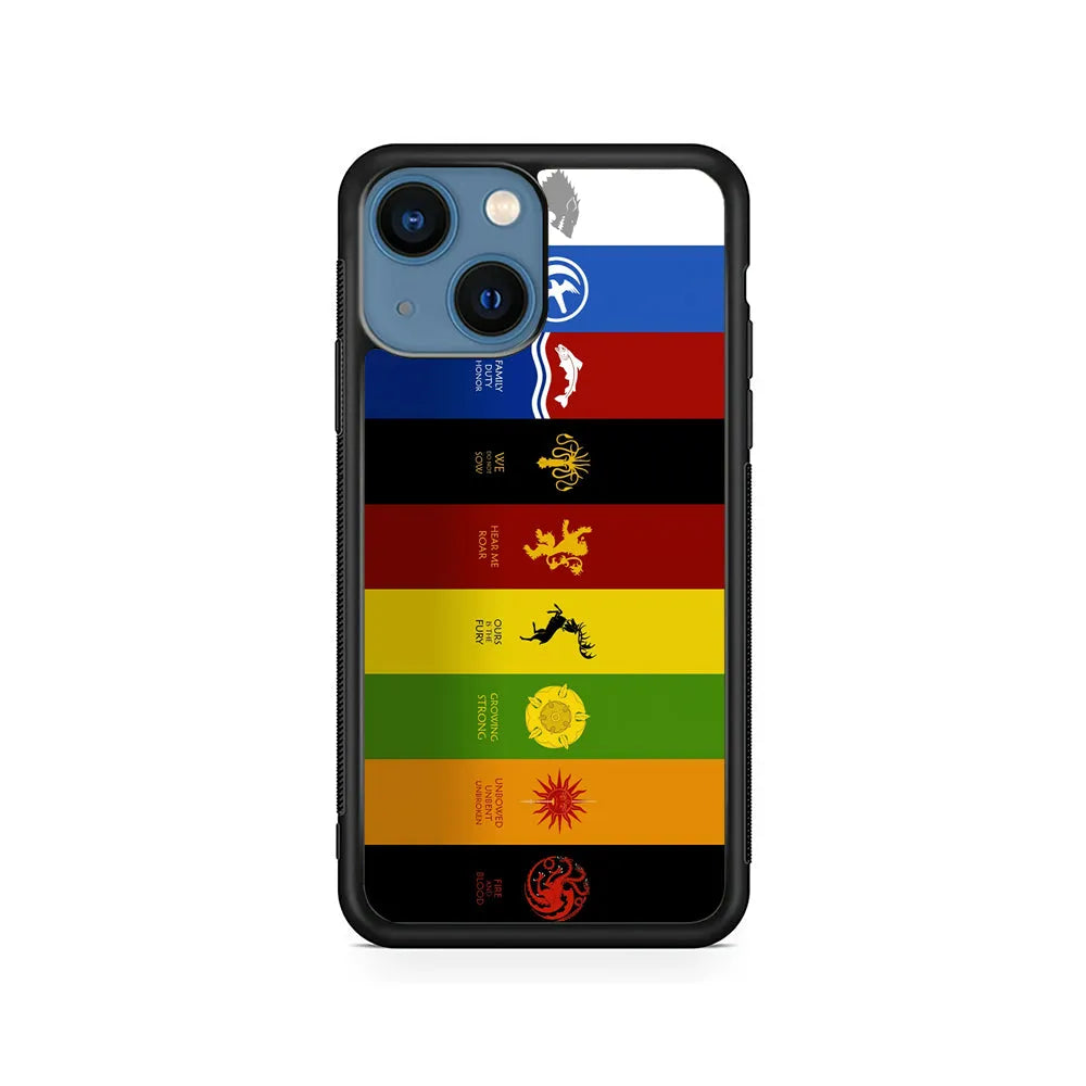 Game Of Thrones Flag Slogan iPhone 14 Plus Case-Rubber / Black (2D Case)-Xtracase