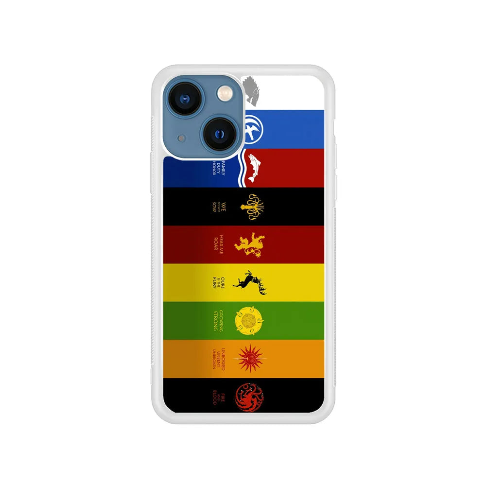 Game Of Thrones Flag Slogan iPhone 14 Plus Case-Rubber / White (2D Case)-Xtracase