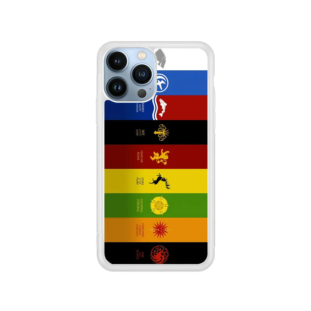 Game Of Thrones Flag Slogan iPhone 13 Pro Max Case-Rubber / White (2D Case)-Xtracase