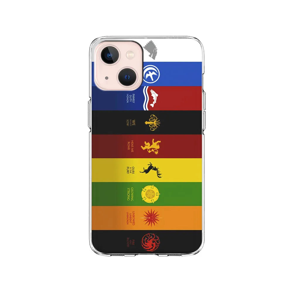 Game Of Thrones Flag Slogan iPhone 14 Plus Case-Clear Soft Case-Xtracase