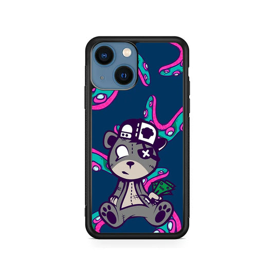 Gangsta Bear Need The Money iPhone 15 Case-Rubber / Black (2D Case)-Xtracase