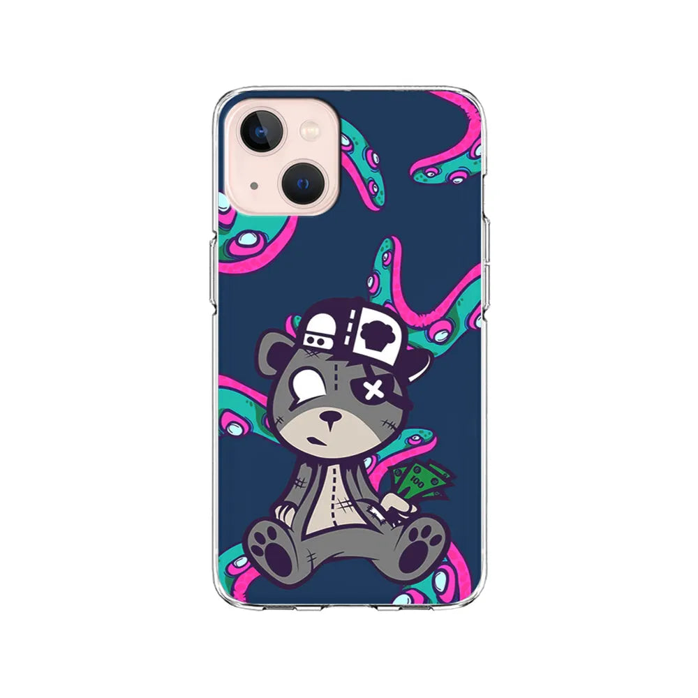 Gangsta Bear Need The Money iPhone 14 Plus Case-Clear Soft Case-Xtracase