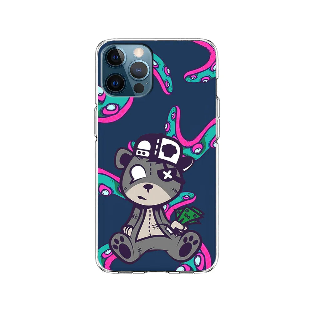 Gangsta Bear Need The Money iPhone 13 Pro Case-Clear Soft Case-Xtracase