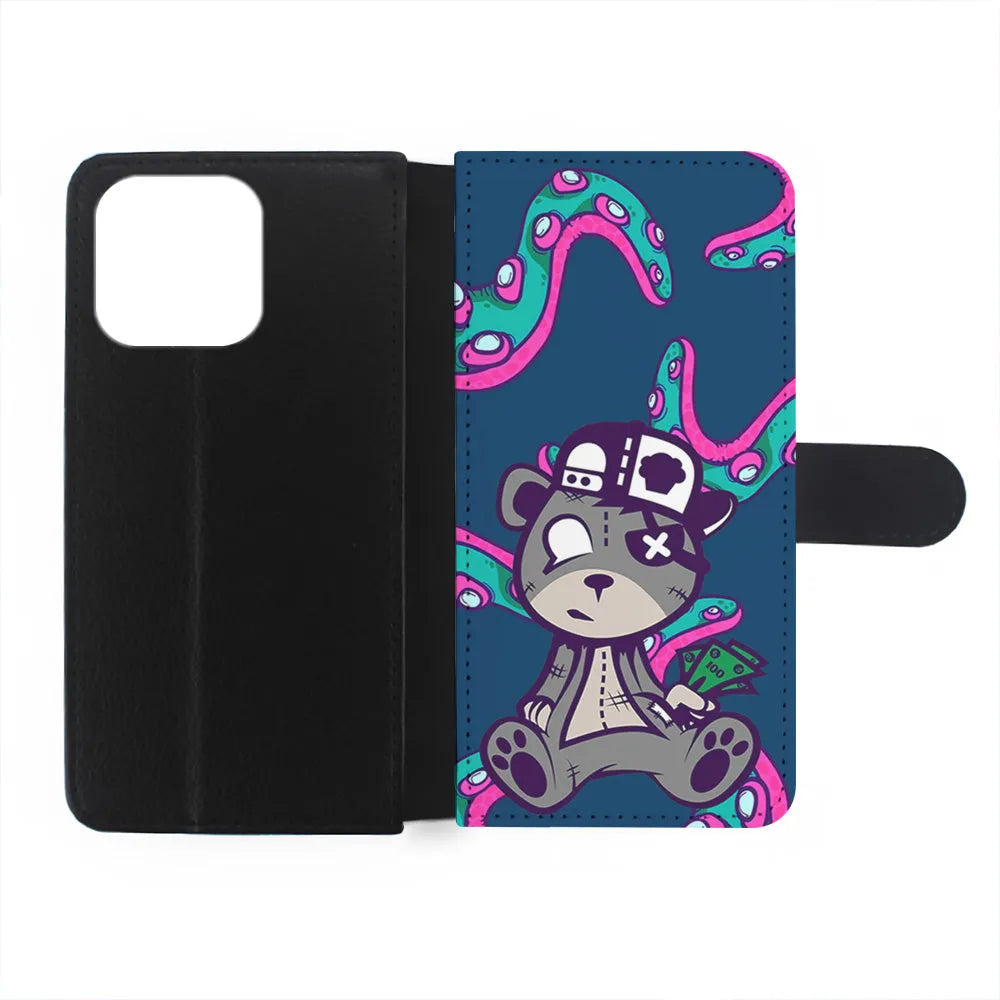 Gangsta Bear Need The Money iPhone 13 Pro Case-Flip Wallet Case-Xtracase