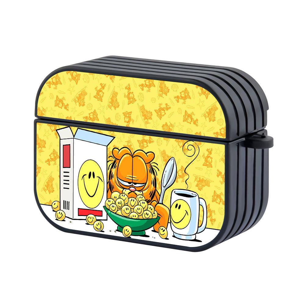 Garfield Breakfast with Cereal and a Smile Hard Plastic Case Cover For Apple Airpods Pro 3-Xtracase