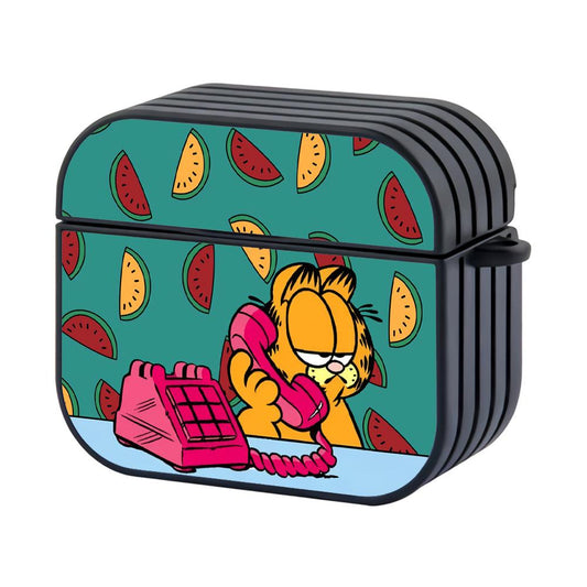 Garfield Busy Ordering Food Hard Plastic Case Cover For Apple Airpods 3-Xtracase