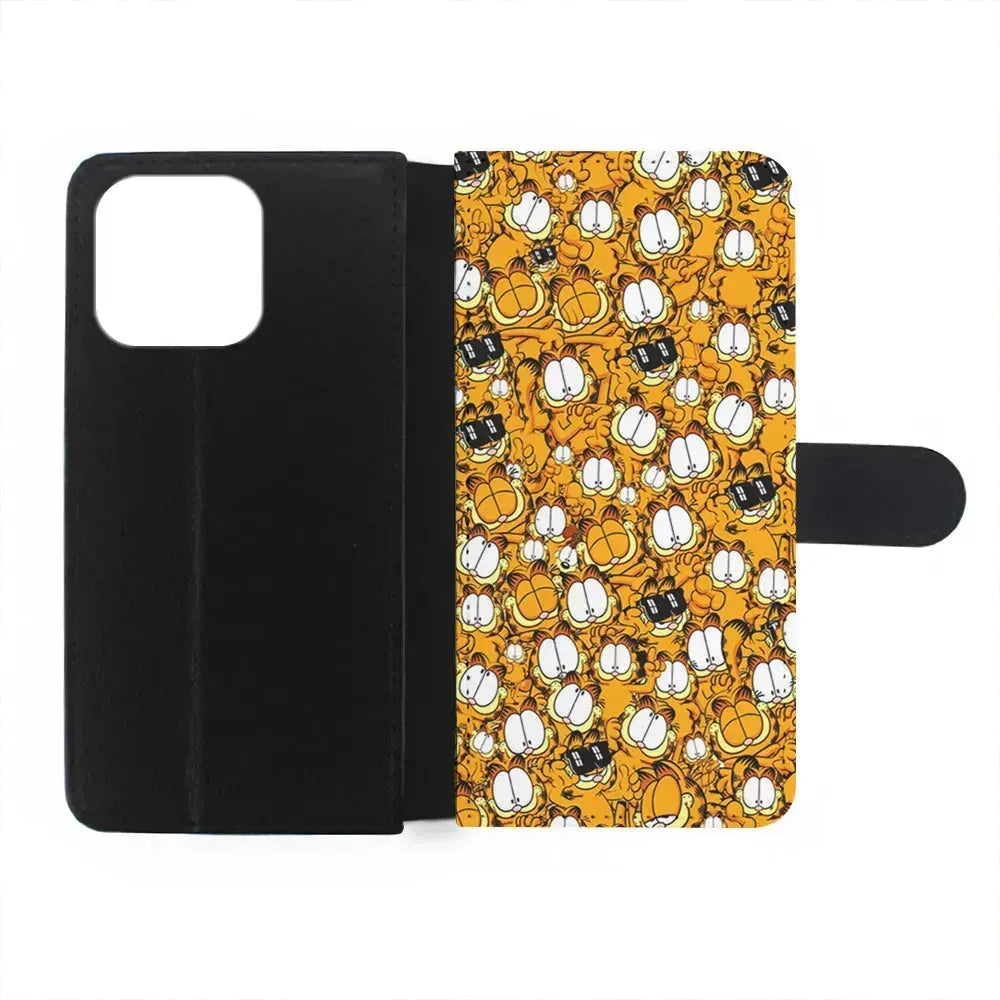 Garfield Cartoon Collage iPhone 15 Pro Max Case-Flip Wallet Case-Xtracase