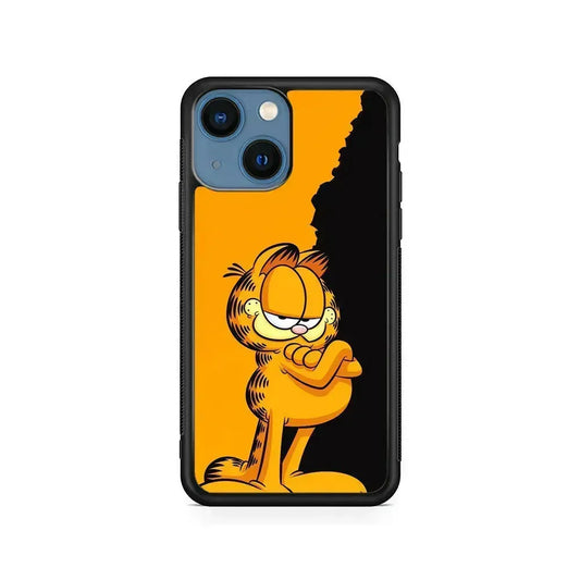 Garfield The Cat Stay Cool iPhone 13 Mini Case-Rubber / Black (2D Case)-Xtracase