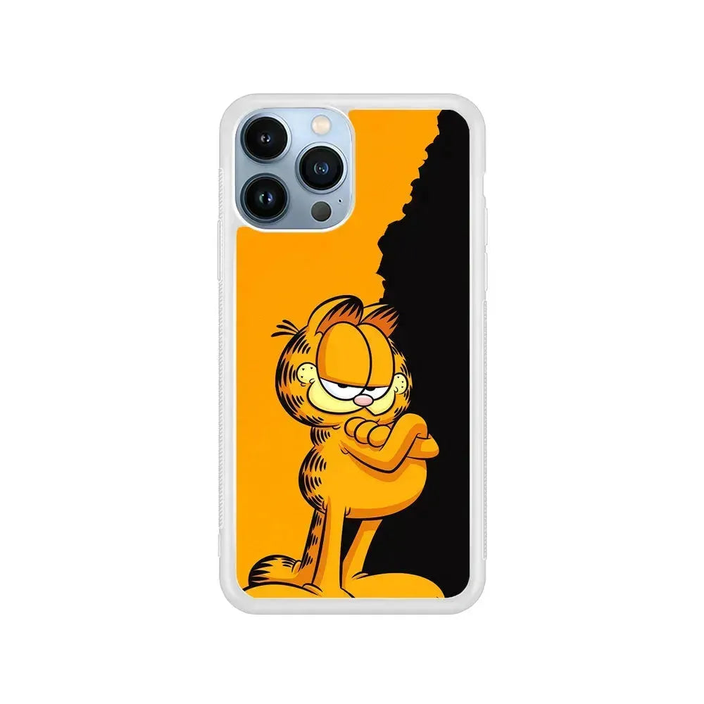 Garfield The Cat Stay Cool iPhone 15 Pro Max Case-Rubber / White (2D Case)-Xtracase