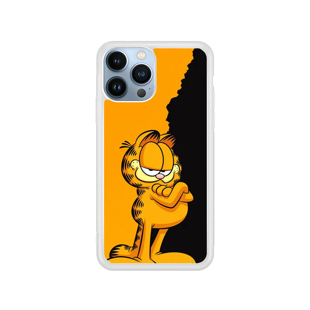 Garfield The Cat Stay Cool iPhone 13 Pro Case-Rubber / White (2D Case)-Xtracase