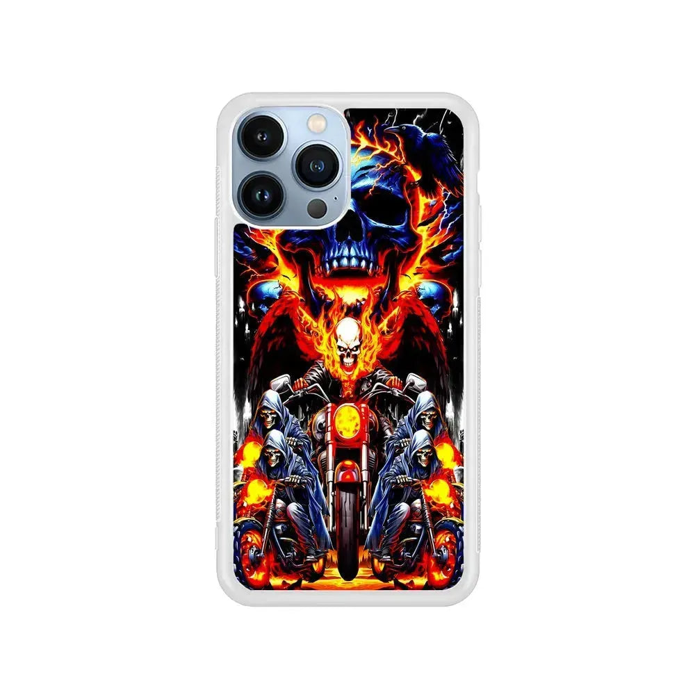Ghost Rider and His Troops iPhone 15 Pro Max Case-Rubber / White (2D Case)-Xtracase