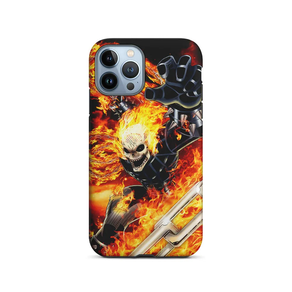 Ghost Rider on Fire iPhone 13 Pro Case-2 in 1 Tough Case-Xtracase