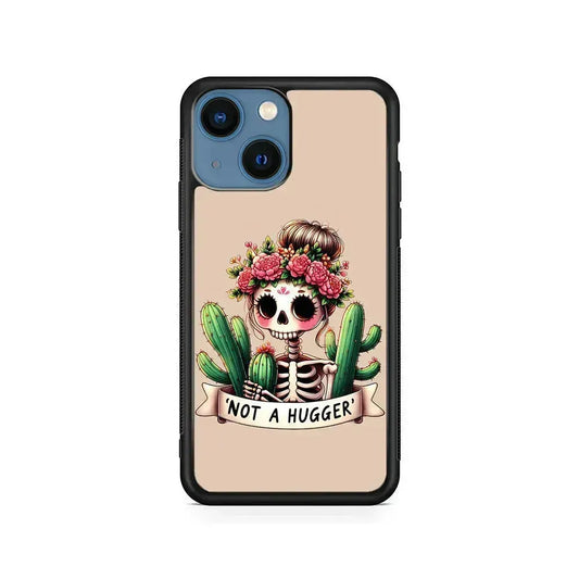 Girly Not A Hugger iPhone 13 Mini Case-Rubber / Black (2D Case)-Xtracase