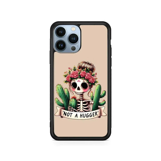 Girly Not A Hugger iPhone 15 Pro Max Case-Rubber / Black (2D Case)-Xtracase