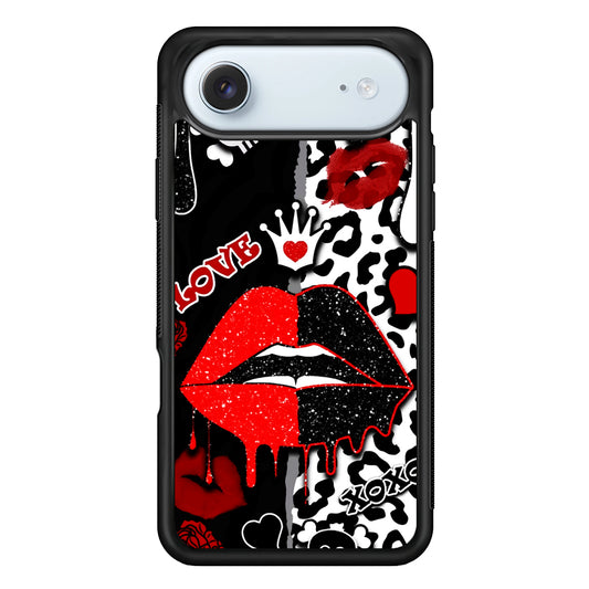 Girly Red Black Lips Kiss iPhone 17 Air Case - Xtracase