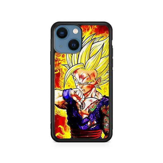 Gohan Super Saiyan 2 iPhone 13 Mini Case-Rubber / Black (2D Case)-Xtracase