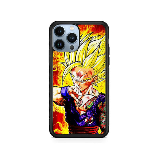 Gohan Super Saiyan 2 iPhone 13 Pro Case-Rubber / Black (2D Case)-Xtracase