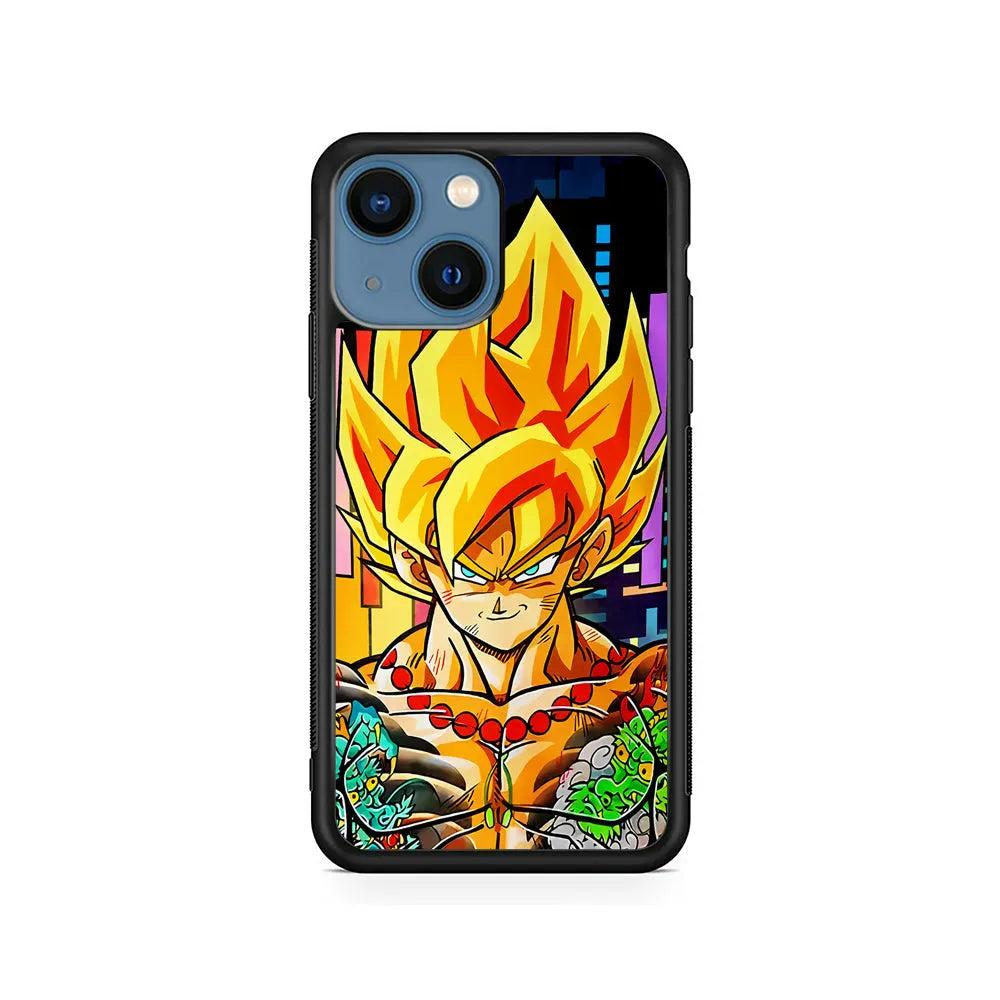 Goku Dragon Ball Z Yakuza iPhone 14 Plus Case-Rubber / Black (2D Case)-Xtracase