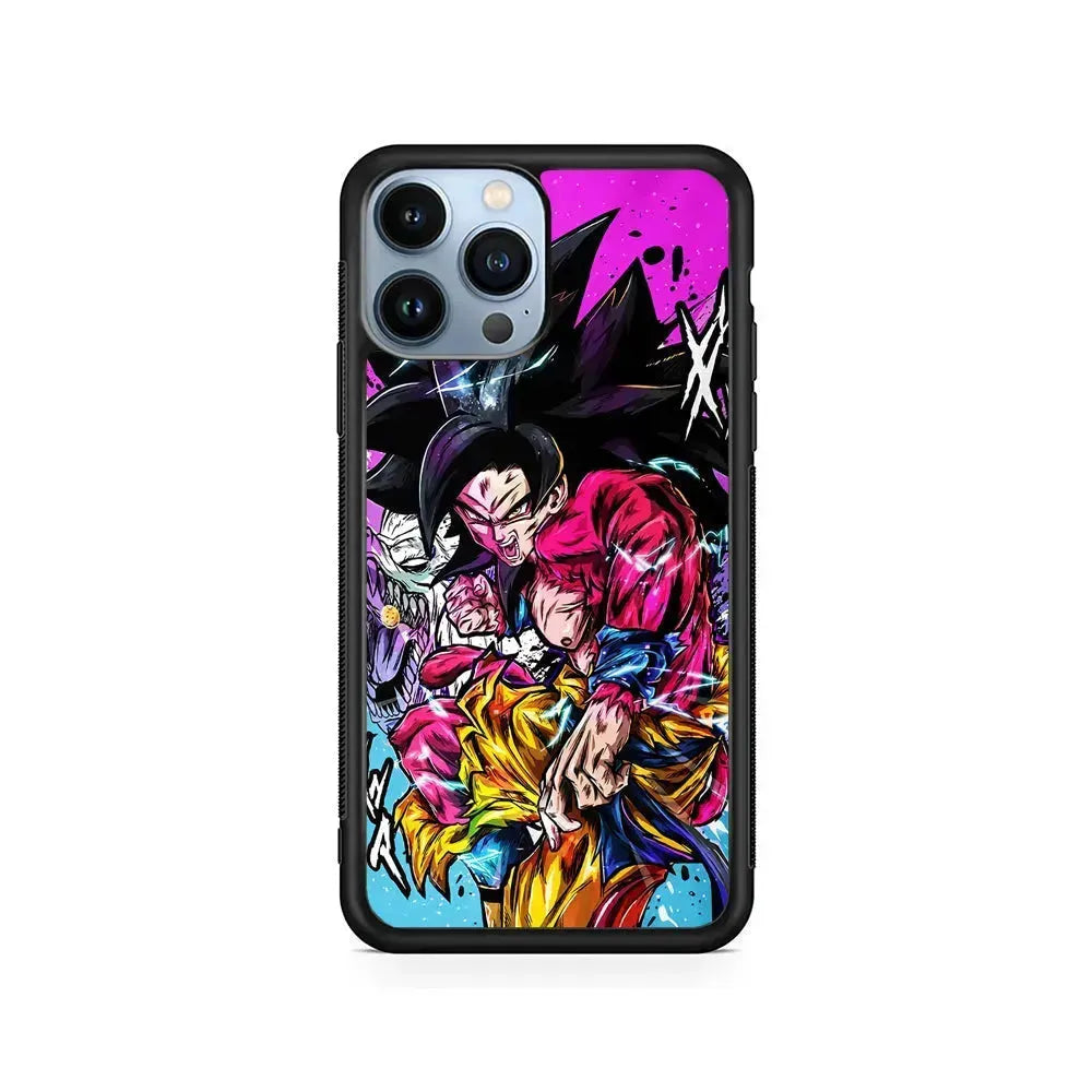 Goku SS4 Dragon Ball Z iPhone 15 Pro Max Case-Rubber / Black (2D Case)-Xtracase