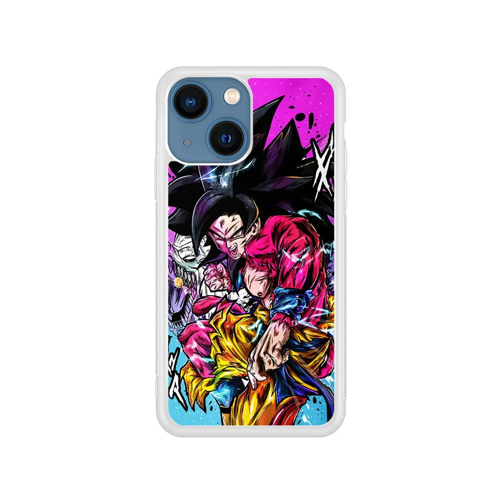Goku SS4 Dragon Ball Z iPhone 15 Case-Rubber / White (2D Case)-Xtracase