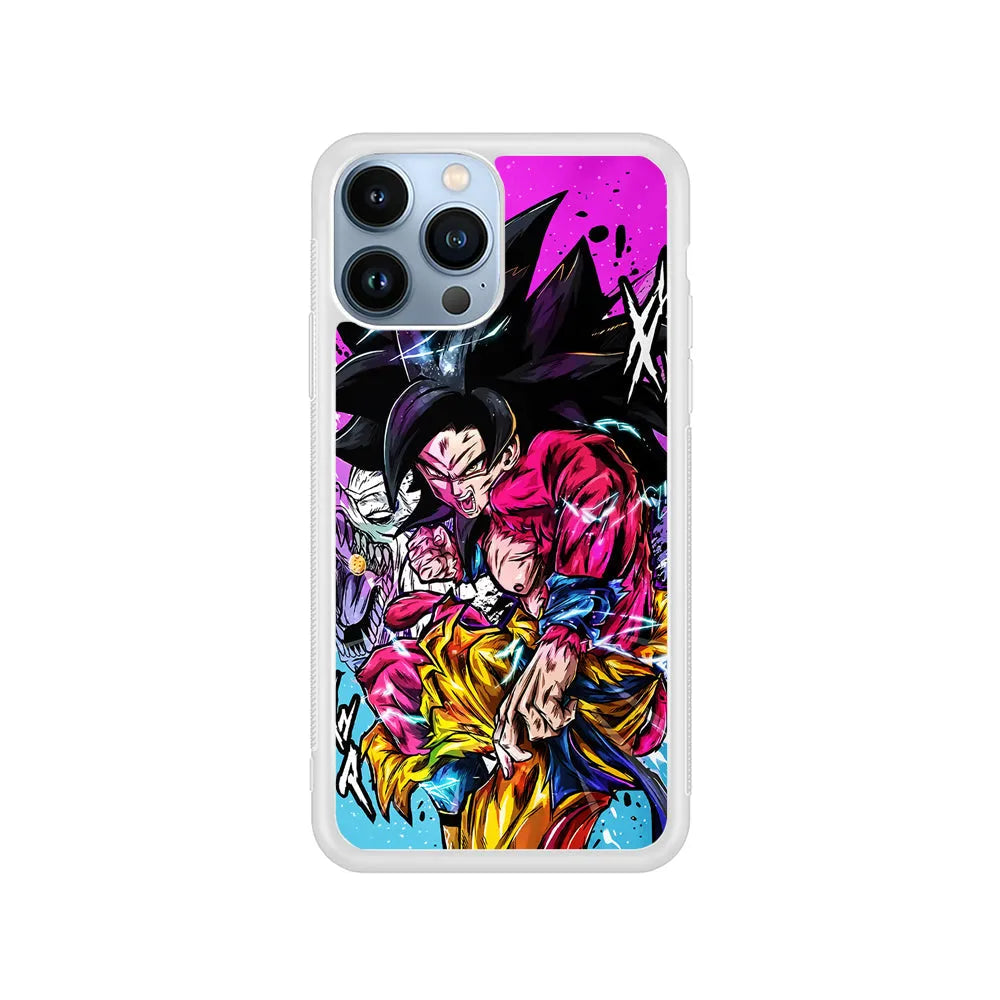 Goku SS4 Dragon Ball Z iPhone 13 Pro Case-Rubber / White (2D Case)-Xtracase