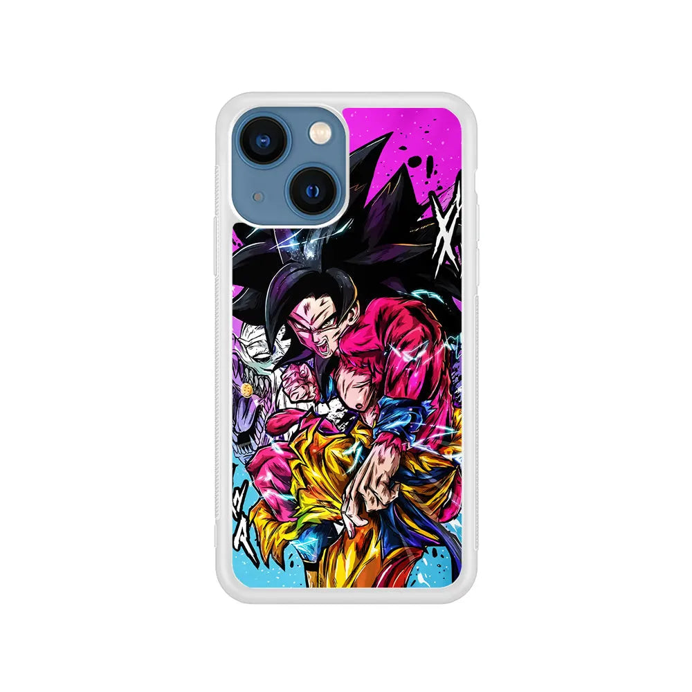 Goku SS4 Dragon Ball Z iPhone 14 Plus Case-Rubber / White (2D Case)-Xtracase