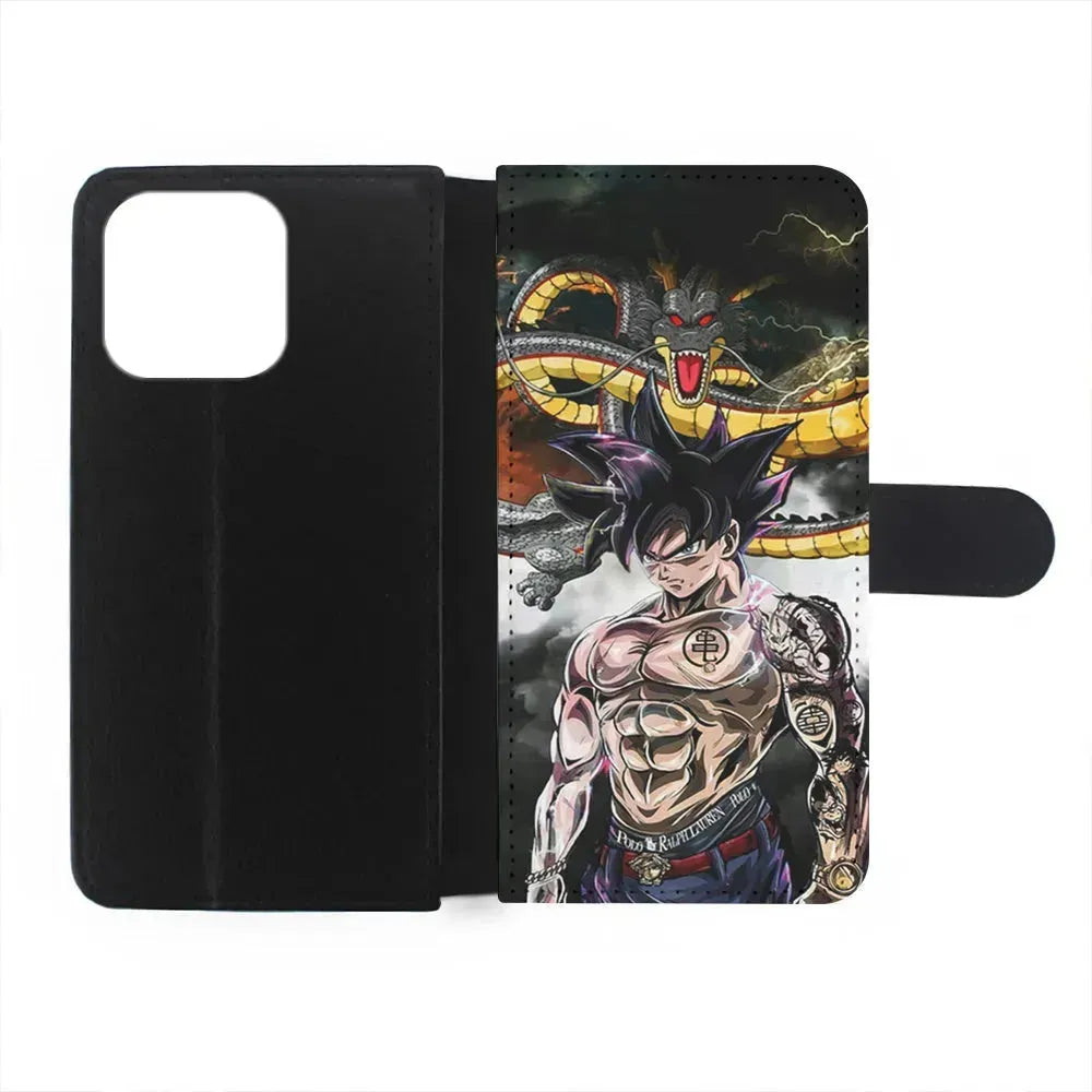 Goku X Shenron Dragon Ball Z iPhone 15 Pro Max Case-Flip Wallet Case-Xtracase
