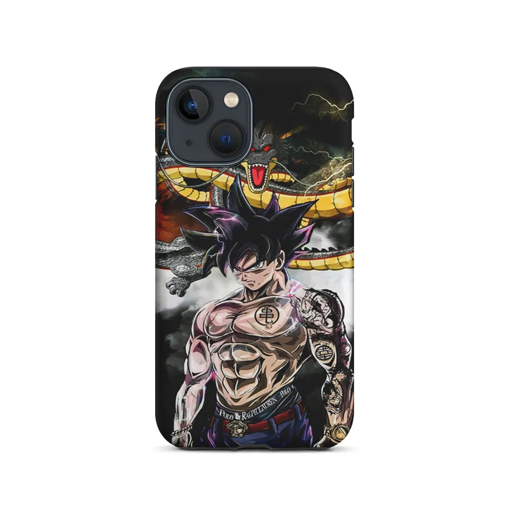 Goku X Shenron Dragon Ball Z iPhone 15 Plus Case-2 in 1 Tough Case-Xtracase